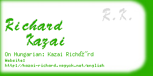 richard kazai business card
